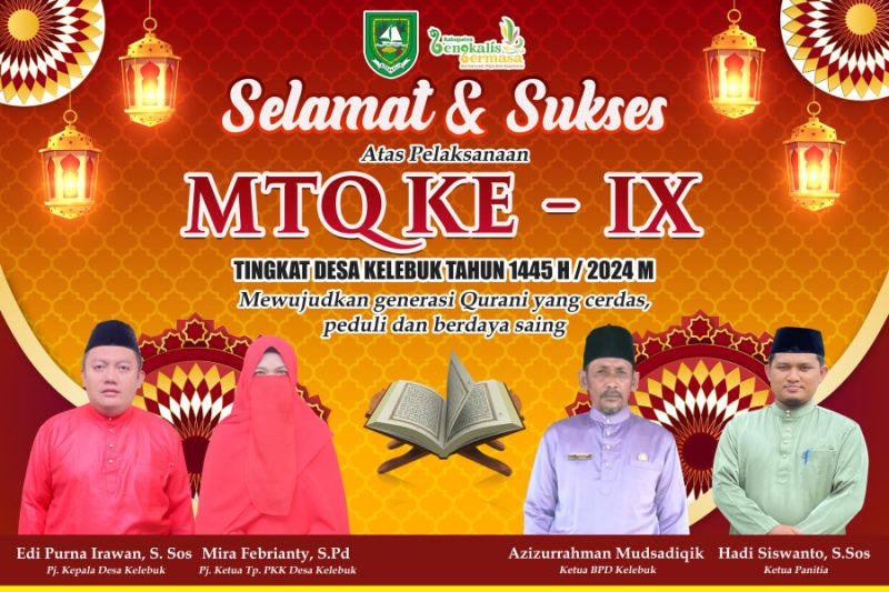 MTQ Tingkat Desa Kelebuk Ke- IX Tahun 2024 Resmi Di Buka Camat Bengkalis Taufik Hidayat S. STP. MPA