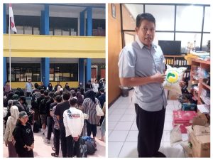 Para Guru dan Staff Makan Gratis Di SMK Pasundan 3 Kota Cimahi
