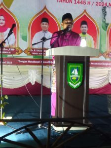 Camat Bengkalis, Taufik Hidayat, S.STP,MPA Secara Resmi Membuka MTQ Tingkat Desa Senderak Ke – IX Tahun 2024 M / 1445 H