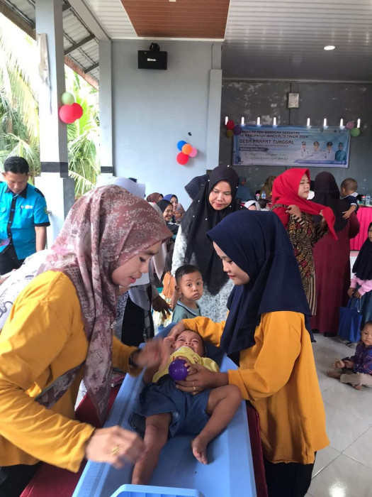 Pemdes Prapat Tunggal Adakan Gerakan Bulan Penimbangan Serentak Sekabupaten Bengkalis tahun 2024