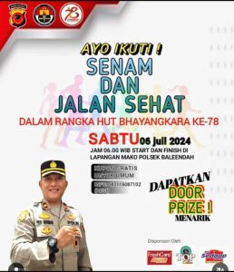 Ramaikan…! HUT Bhayangkara Ke-78, Polsek  Baleendah Gelar Jalan Santai dan Siapkan Doorprize