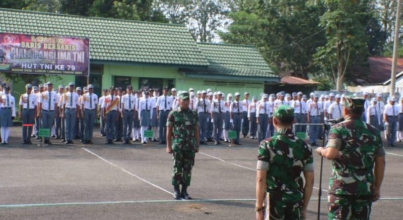 Dalam Rangka HUT TNI ke 79 Kodim 0406 Lubuk Linggau Gelar Kegiatan Lomba Baris-Berbaris Piala Panglima TNI
