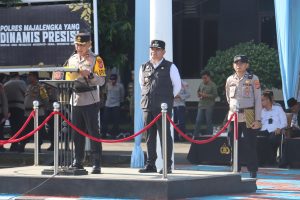 Kapolres Majalengka Pimpin Apel Gelar Pasukan Pengamanan Jelang NATARU 2025