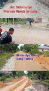 PPTK Diminta Turun ke Lokasi , Warga Protes Dua Proyek Peningkatan Jalan di Sidomulyo Ujung Tanjung Terkesan Asal Jadi
