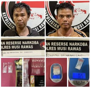 Dua Pengedaran Sabu Ditangkap Satresnarkoba Polres Mura  Di Pondok Kebun Sawit Desa Petunang