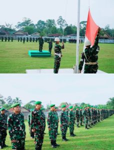 Prajurit dan PNS Kodim 0406 Lubuk Linggau Gelar Upacara Penaikan Bendera Rutin Minggu