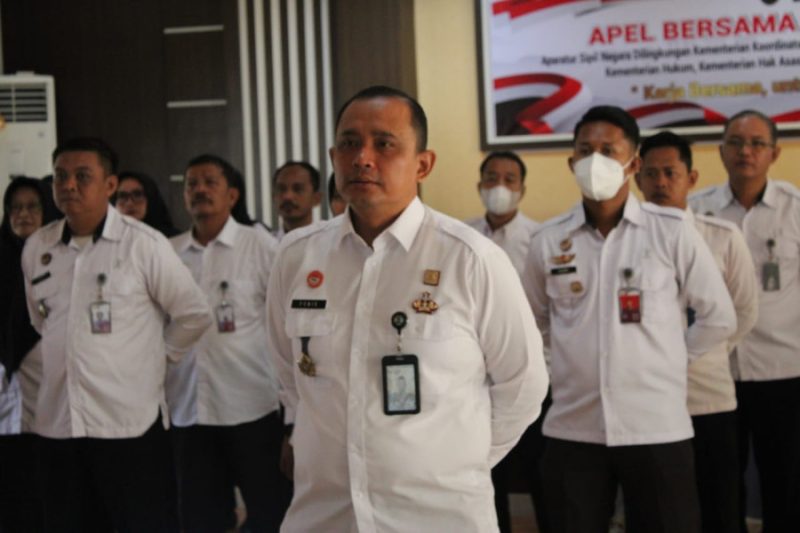 Bersama Kemenko Kumham Imipas, Lapas Majalengka Ikuti Apel Awal Tahun 2025