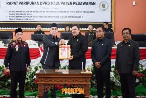 Bupati Pesawaran Dendi Ramadhona Sampaikan LKPJ Tahun 2024 dalam Rapat Paripurna Bersama DPRD