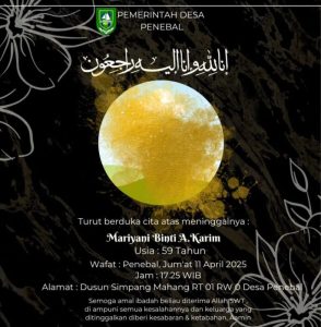 Pemerintah Desa Penenal Ucapkan Belasungkawa Atas Meninggalnya Salah Sorang warga Desa Penebal