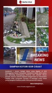 Sampah Berserakan Usai Tabligh Akbar di GOR Cisaat, Tokoh Pemuda: “Ini Fasilitas Umum, Harusnya Dijaga”