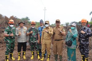 Kapolres Rohil bersama Forkopimda Sambut Kunjungan Pangdam I /BB Tinjau Karhutla di Kubu